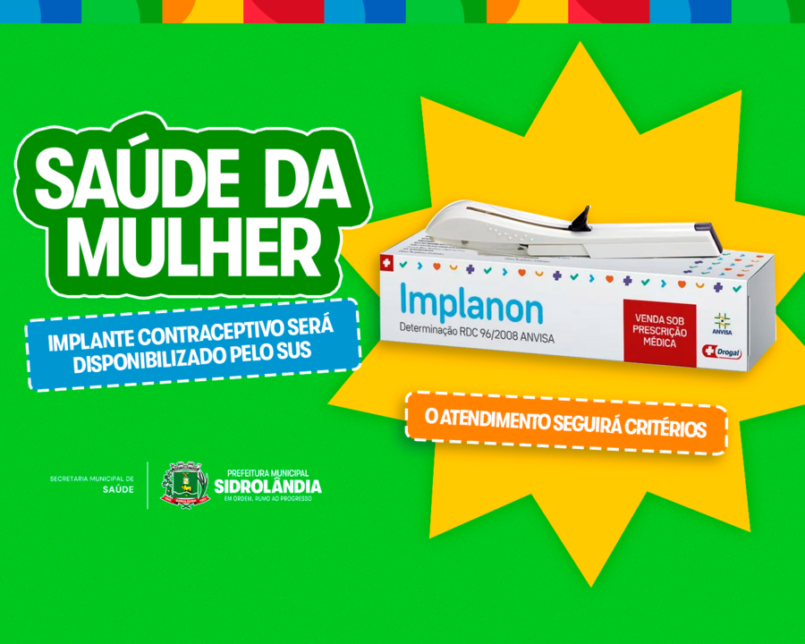 Saúde da mulher: implante contraceptivo será disponibilizado pelo SUS e atendimento seguirá critérios.