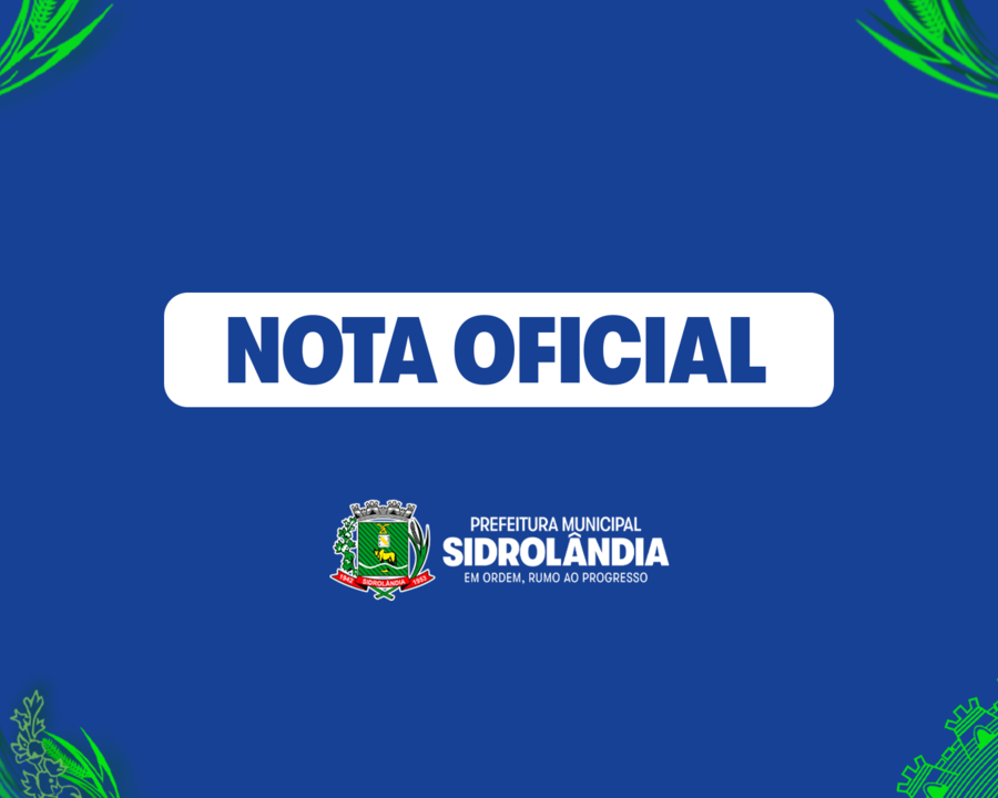 Nota Oficial- Prefeitura de Sidrolândia.
