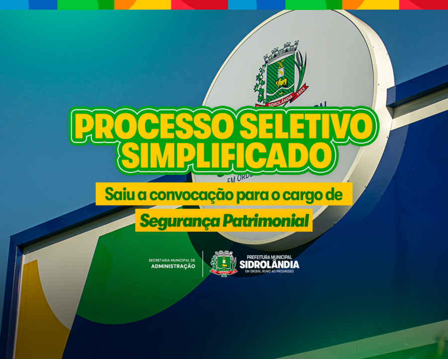 Prefeitura de Sidrolândia convoca aprovados para assumir vagas de Segurança Patrimonial