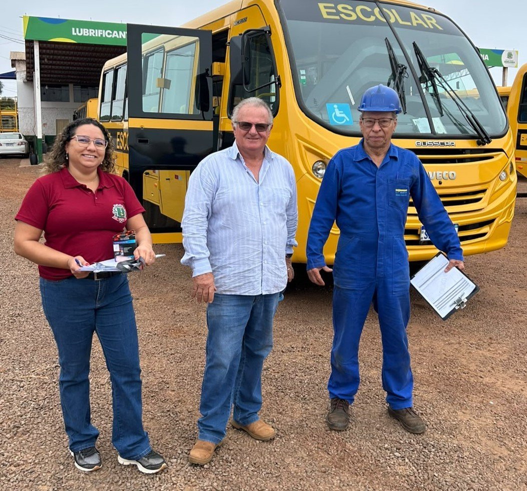Superintendência de Transporte Escolar realiza vistoria em 71 ônibus da frota de Sidrolândia