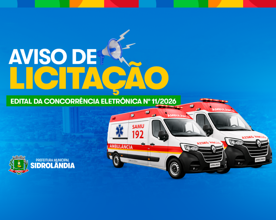 Município de Sidrolândia MS. publica edital de licitação para construção da Base Descentralizada do SAMU